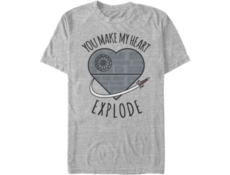 Camiseta Unisexo DEEPSTONE You Make My Heart Explode Star Wars brezo atlético (XXXL)