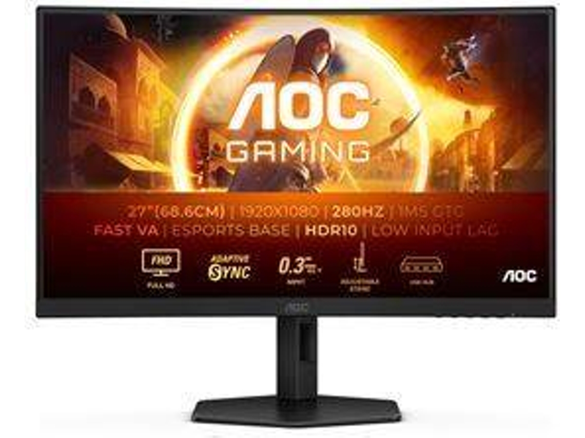 Monitor Gaming AOC C27G4ZXU (27'' - FHD - LED - 0,3 ms - 280 Hz - Negro)