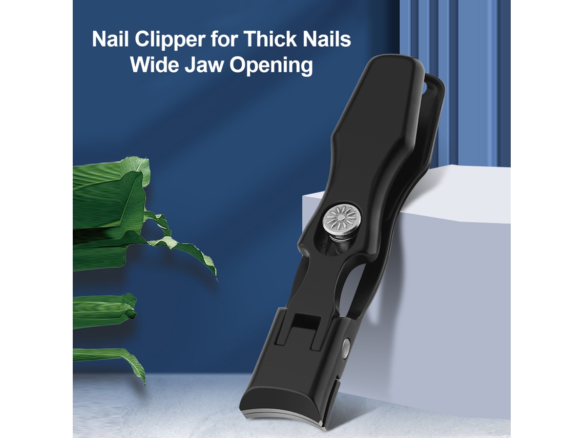Tijeras de uñas Rebe para uñas gruesas con recolector de goteo, de acero inoxidable, de amplia apertura, ergonómicas para dedos de manos y pies.