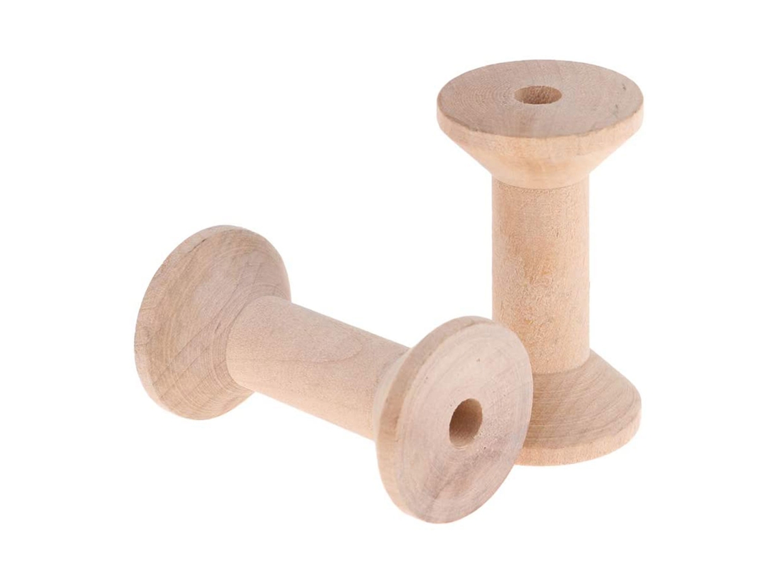 Grandes carretes de madera vacíos para manualidades