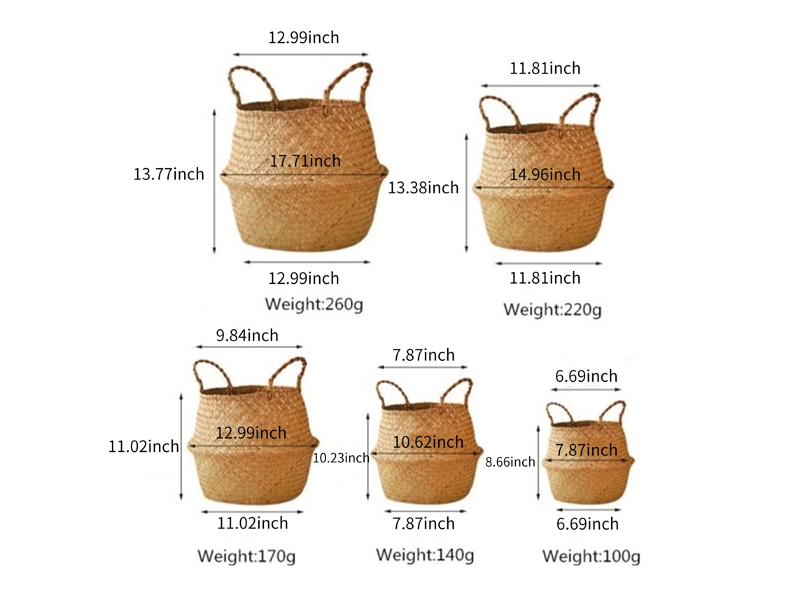 Cesta redonda tejida a mano para plantar, ideal para jardín y hogar.