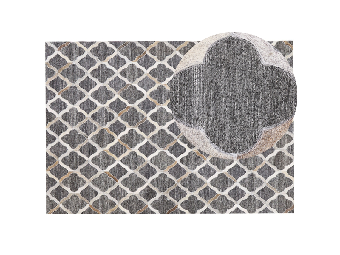 Alfombra BELIANI Rolunay de Jacquard, Piel de vaca Gris 160x230