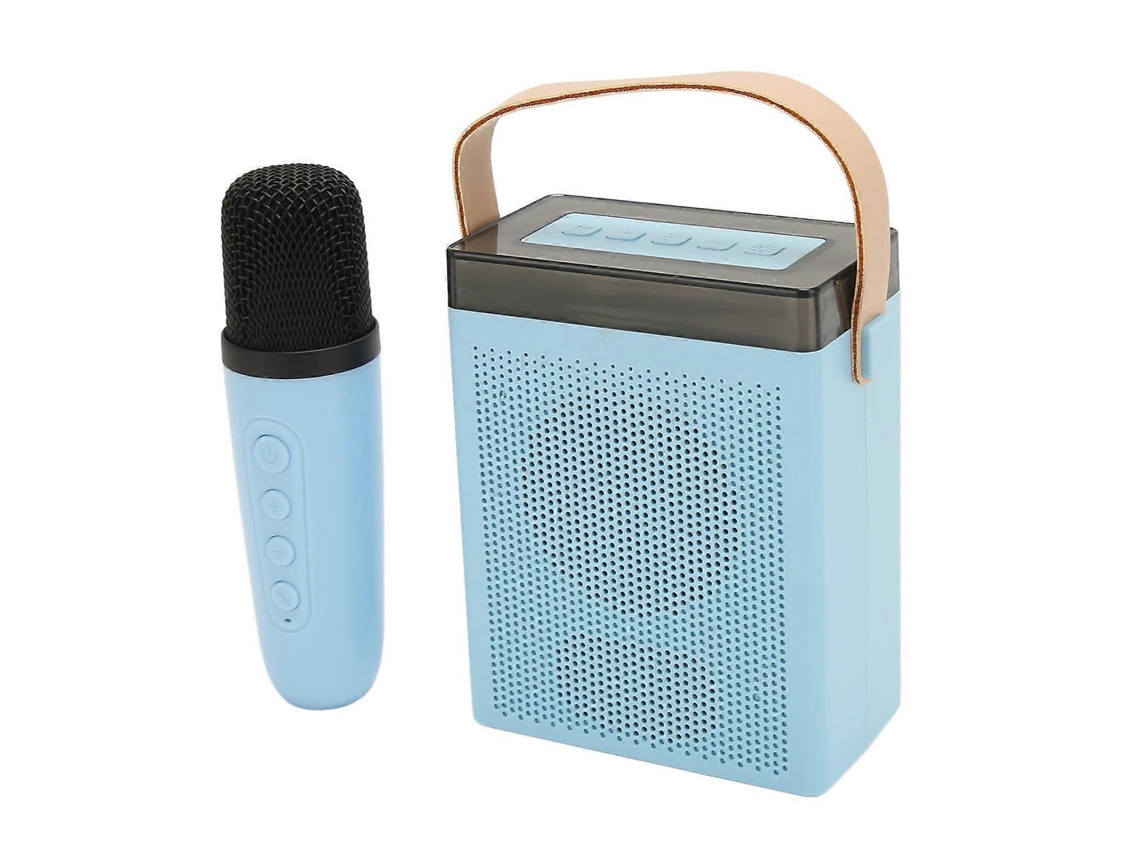 Máquina de karaoke con luz RGB, altavoz Bluetooth recargable con 1 micrófono inalámbrico para el hogar Chennnls