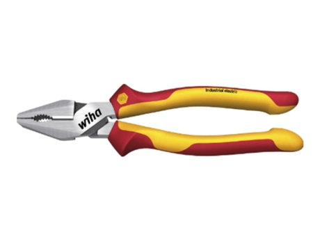 WIHA Alicates universales de fuerza Industrial electric con DynamicJoint® y OptiGrip en blíster (35465)