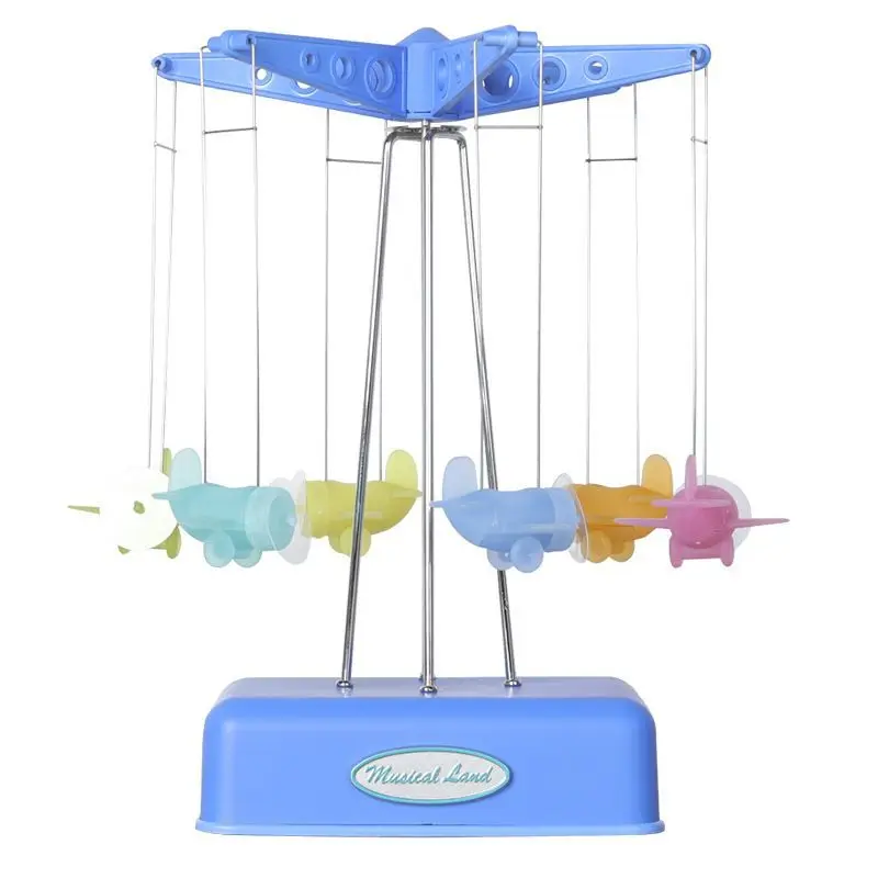Caja De Música Acrílica Con Forma De Noria Y Avión (azul)