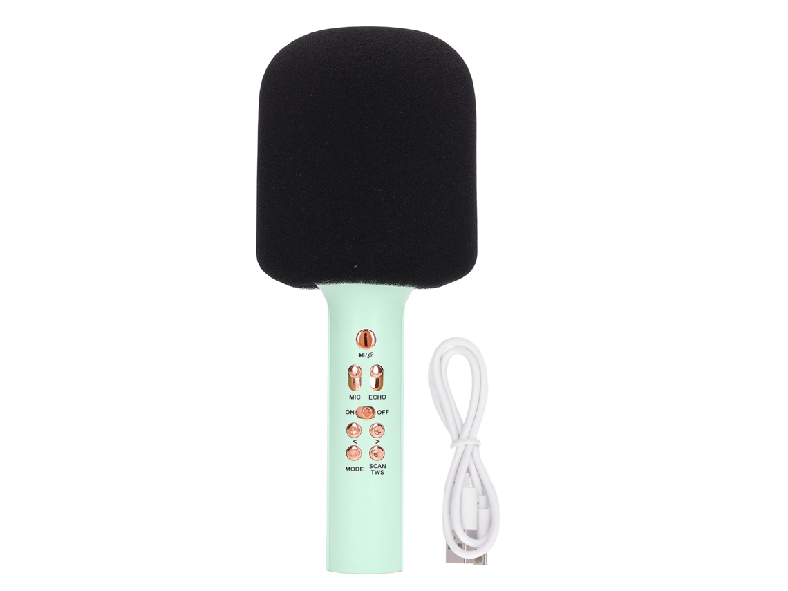 Ats-micrófono Inalámbrico Portátil Cute Profesional De Alto Volumen Para Hogar Verde, Micrófono Bluetooth De Mano