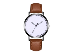 Reloj De Pulsera Analógico De Cuarzo, Aleación, Estilo Casual De Negocios, Para Parejas, Color Marrón Claro.