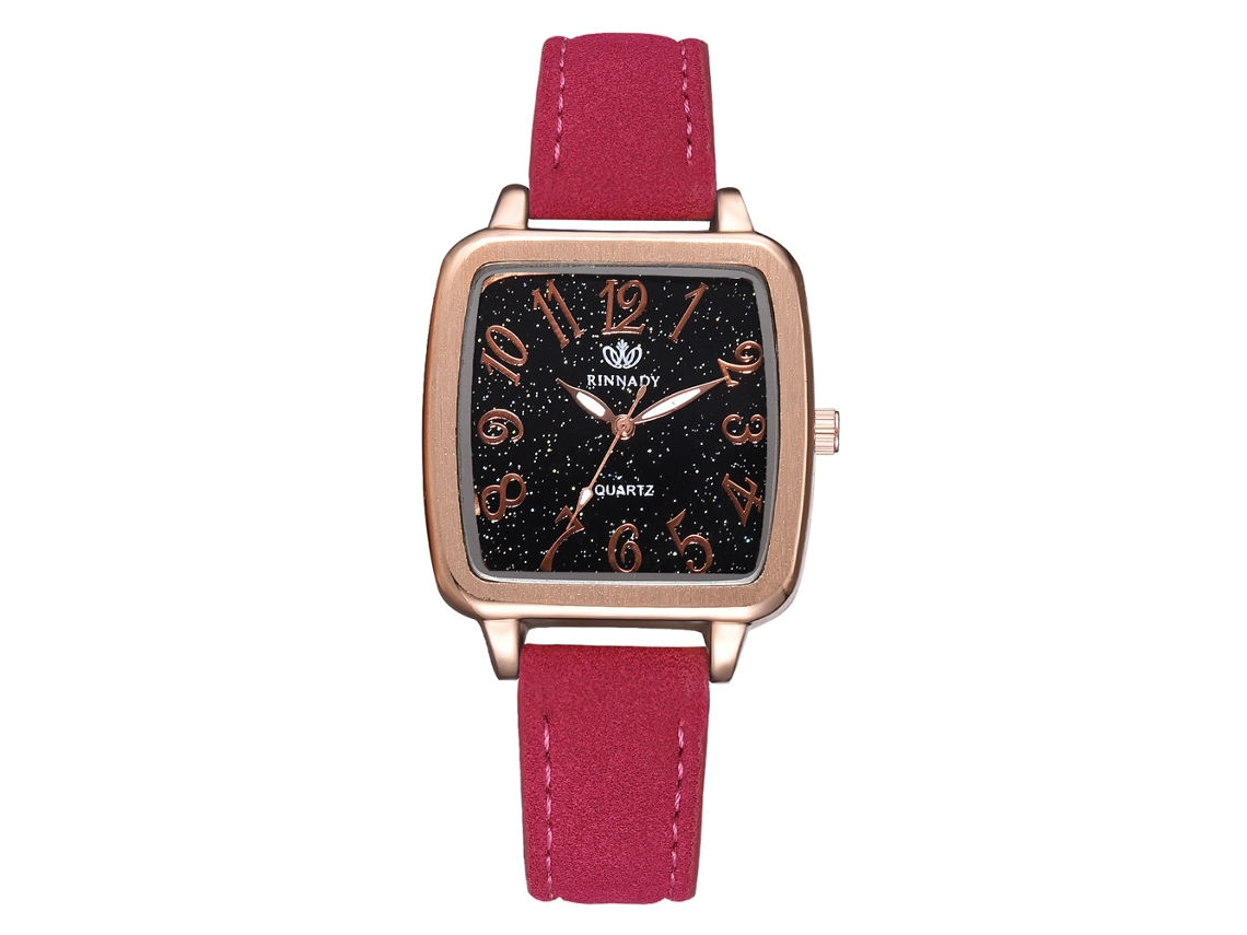 Reloj Analógico De Cuarzo Con Correa Ajustable De Pu, Estilo Clásico, Elegante Y Lujoso (rosa).