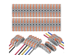 Conector Eléctrico Rápido Con Palanca, 34 Piezas, Terminal De Conexión Rápida De 1 Cable Y 2 Entradas.