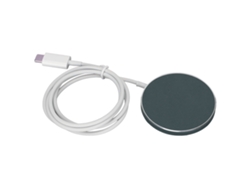 Cargador Inalámbrico Magnético De 15 W Con Certificación Qi Y Revestimiento De Cuero Sintético Para Iphone 13 Y 12, Color Verde Oscuro.