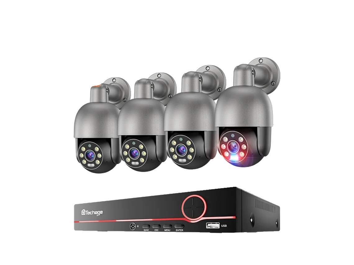 Sistema de cámaras de vigilancia, resolución de 8 MP, detección de movimiento con IA, NVR de 8 canales, sin OEM (4 cámaras)