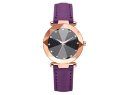 Reloj De Pulsera De Aleación Con Esfera Redonda, Movimiento De Cuarzo Analógico, Estilo Moderno (morado)