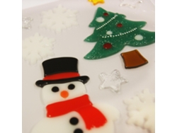 Pegatinas de gel de Navidad para ventanas - Muñeco de nieve y abeto
