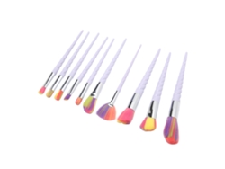 10pcs Set De Brochas De Maquillaje Portátiles Para Polvos Sueltos Etc.