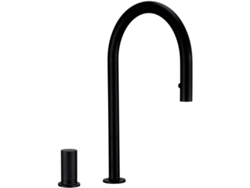 Grifo De Cocina De Latón, Cabezal Giratorio, Color Negro Mate Alba, Estilo Alba.