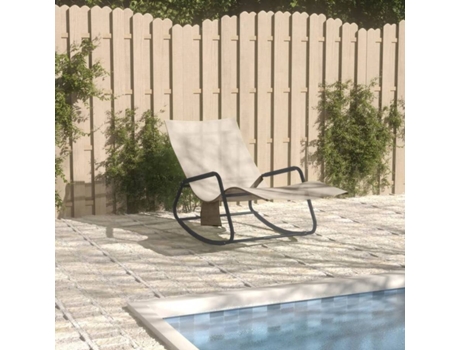 Tumbona VIDAXL Crema Tela (145x57x83 cm )