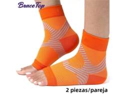 Par de calcetines de compresión para fascitis plantar que ofrecen soporte para el arco del pie. Mdug (naranja, talla pequeña).