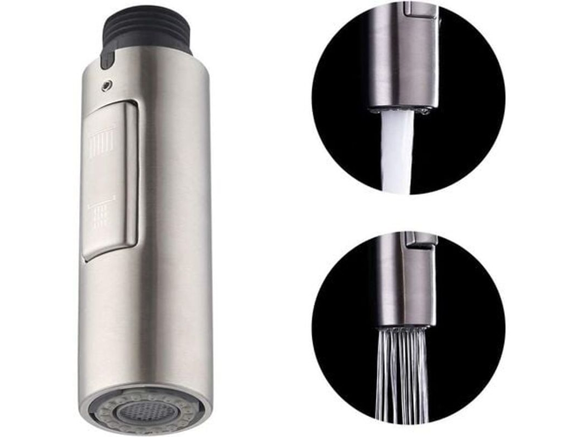 Boquilla Universal Extraíble Para Grifo De Cocina Con 2 Funciones, Acero Inoxidable 304, G1/2 Pulida.