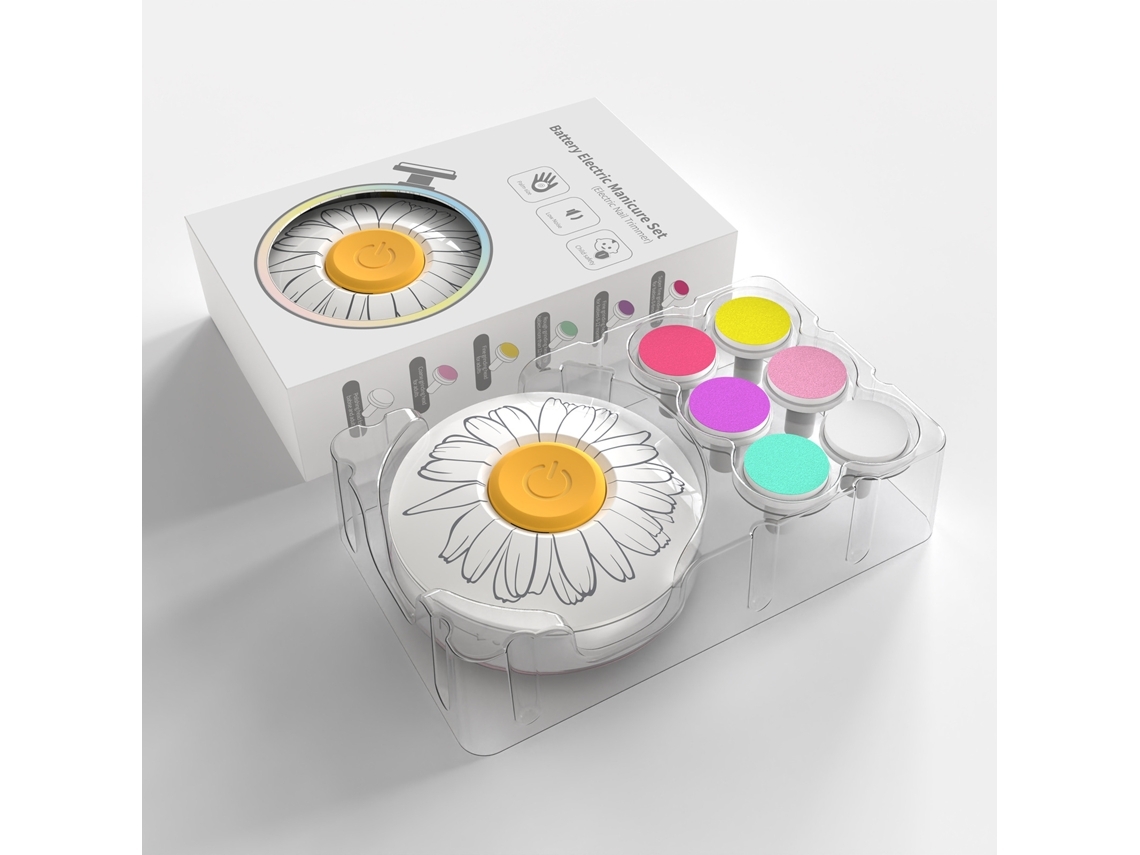 Set de manicura y pedicura, lima eléctrica para uñas de bebé, cortaúñas para bebé Lalamoli Daisy White