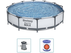 Juego de Piscina BESTWAY (Gris - Acero - 366x76 cm)