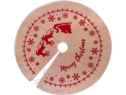 Cubre pies LOLAHOME Cubre Pie Árbol De Natal Rojo (100 cm - Tela)