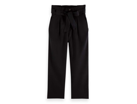Calça SCOTCH & SODA Calças De Cintura Alta Daisy Straight Leg Paperbag Fit Preto M / 32 Mulher
