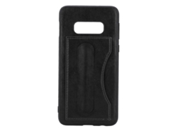 Funda trasera sencilla de PU para Samsung S10 Lite con ranura para tarjeta (negra)