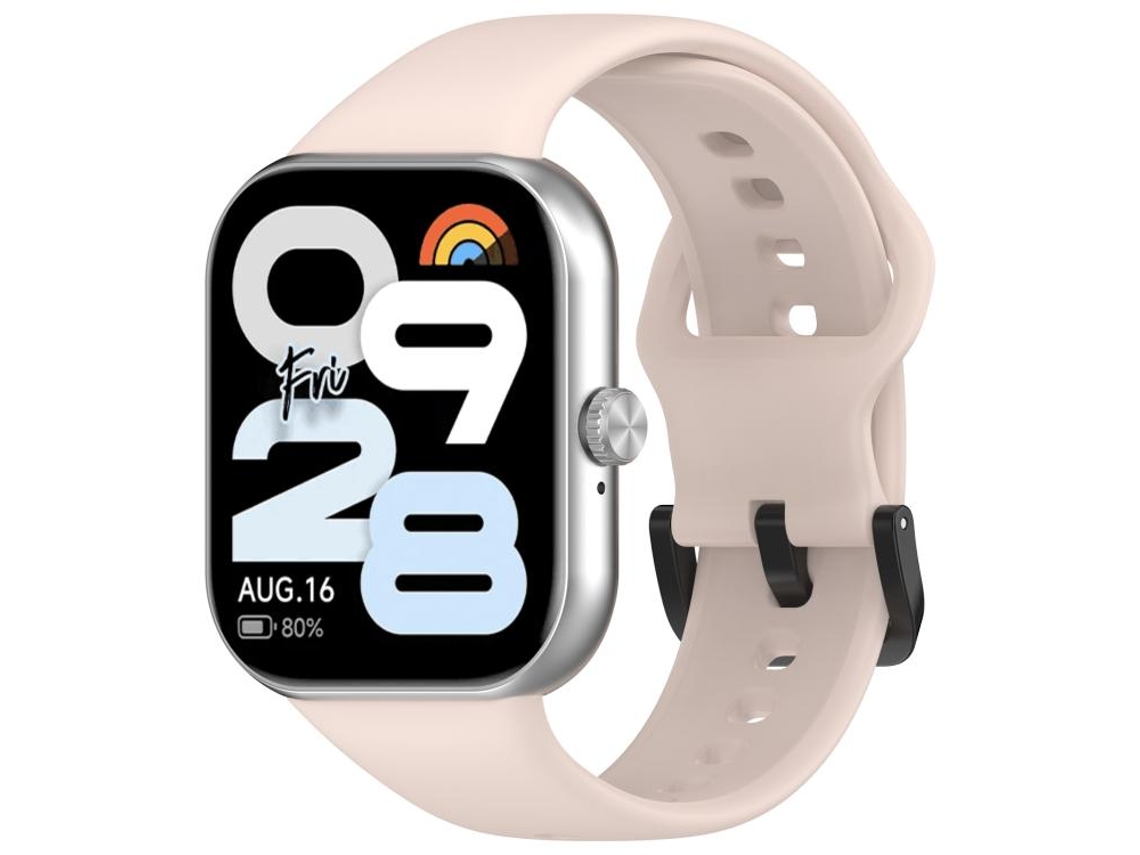 Bracelete Para Redmi Watch Move - Silicone Macio - Cor Sólida - Fivela De Aço Preta Rosa