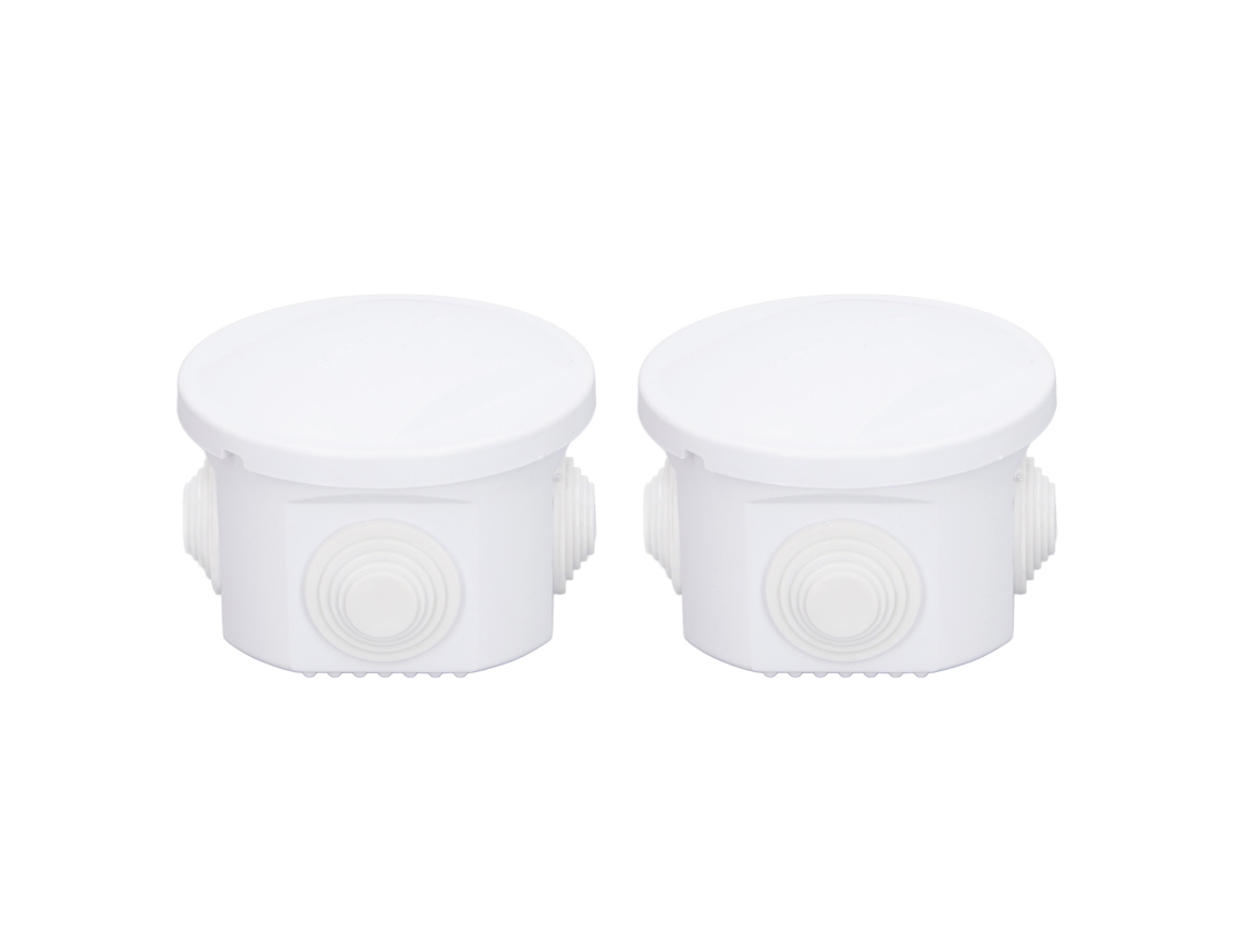 2 Cajas De Conexiones Redondas De 80x50 Mm, Abs, Ip55, Impermeables Y A Prueba De Polvo Para Proyectos Eléctricos.