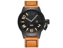 Reloj Hombre De Piel Pu Impermeable Con Fecha Casual De Moda Cuarzo Pulsera Negro