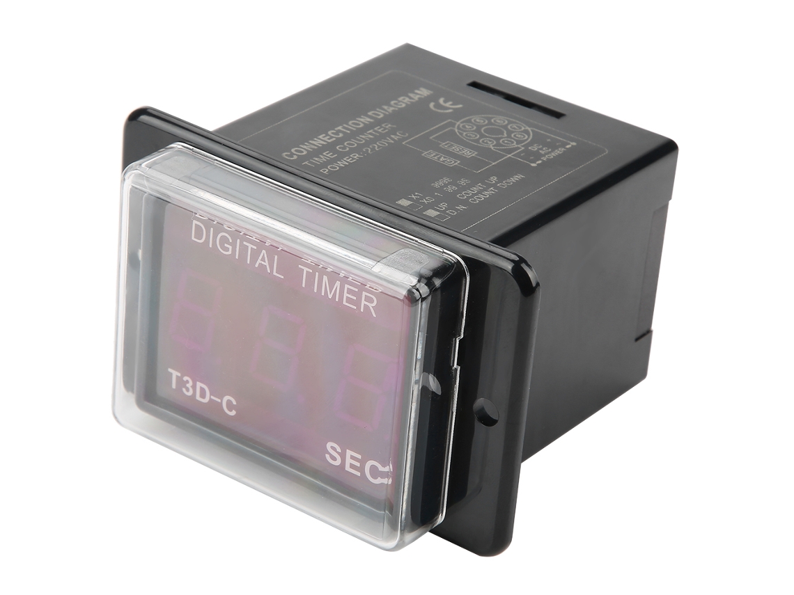 Relé Temporizador Led Digital T3d-c, 99,9/999 Segundos, Minutos Y Horas.