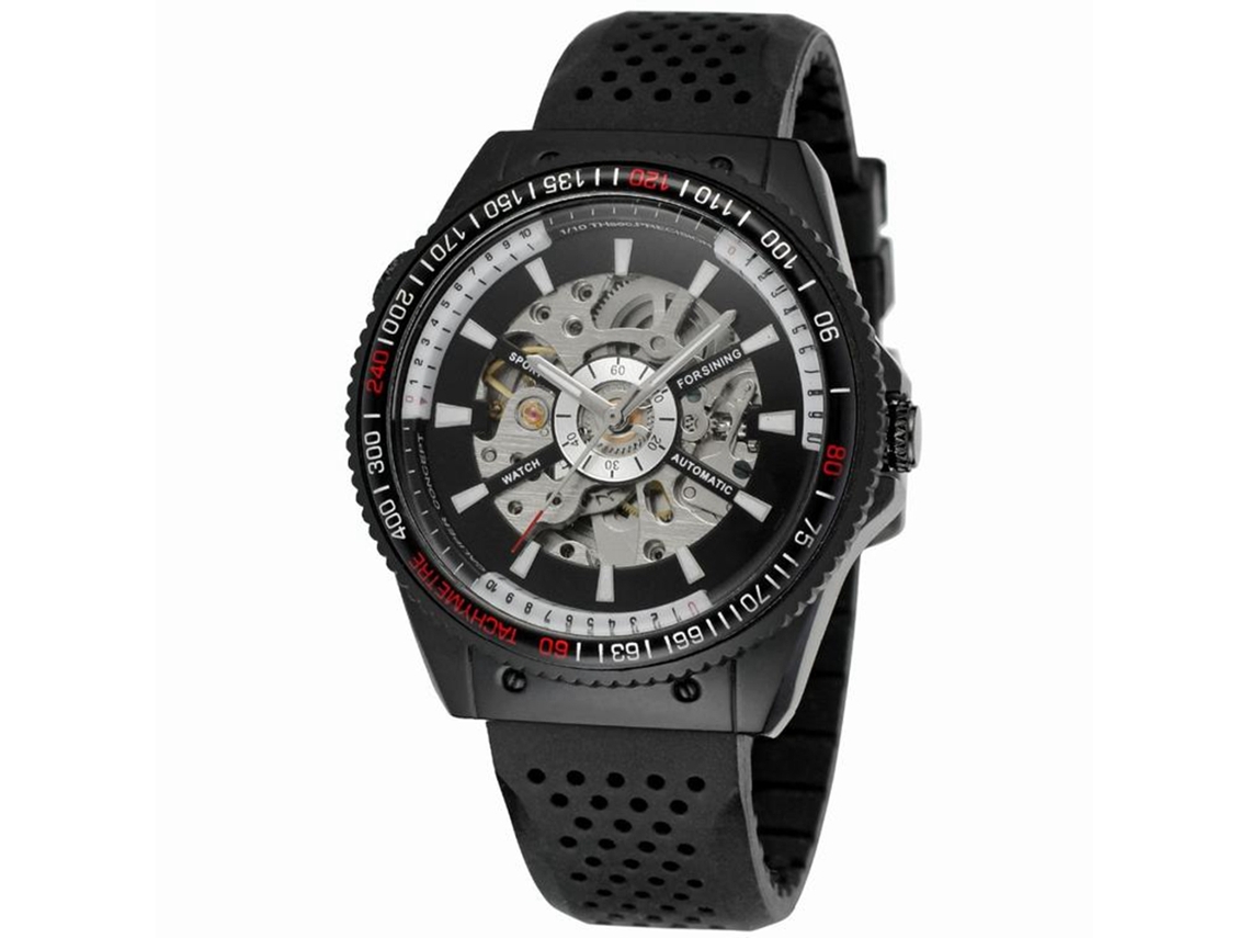 Reloj Mecánico Automático Para Hombre Winner, Resistente Al Agua Hasta 30 M, Negro.