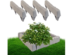 Borde De Piedra Artificial Para Jardinería - Borde De Piedra Natural Para Macizos De Flores - Sin Zanja, 8 Bloques,