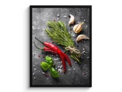 Póster Enmarcado Pimienta - Hierbas - Especias - Hormigón 60x80 Cm