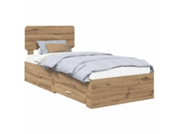 Maison Exclusive - Estructura De Cama Con Cabecera Roble Artesanal 90 X 190 Cm
