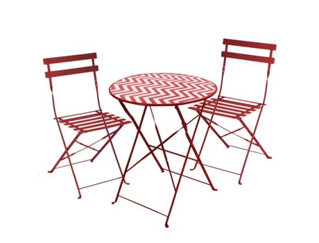 Mesa Y Sillas Jardin + 2 Sillas Plegables Terraza URBAN LIVING (80x46x42cm)