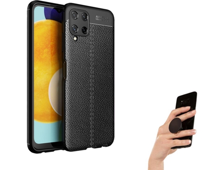 Funda Samsung A22 5G Rugged Leather Antichoque y Soporte Multifunción Negro