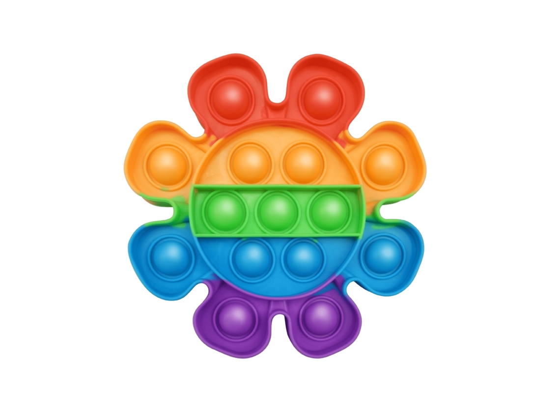 Juguete sensorial de silicona, burbujas arcoiris, 12 cm, modelo H