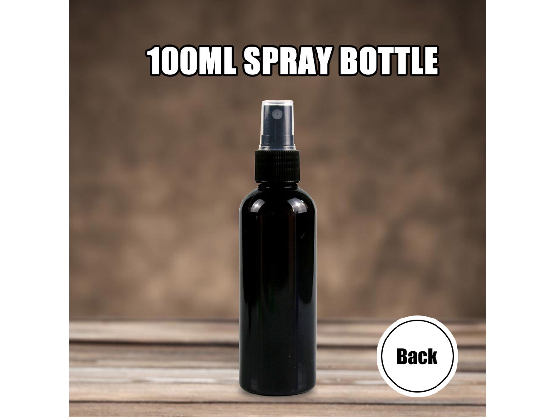 Botella pulverizadora de plástico portátil con tapa transparente y extraíble