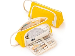 2026rebe-estuche De Lápices Para Niñas Grande Capacidad Para Colegio Y Oficina Color Crema-amarillo