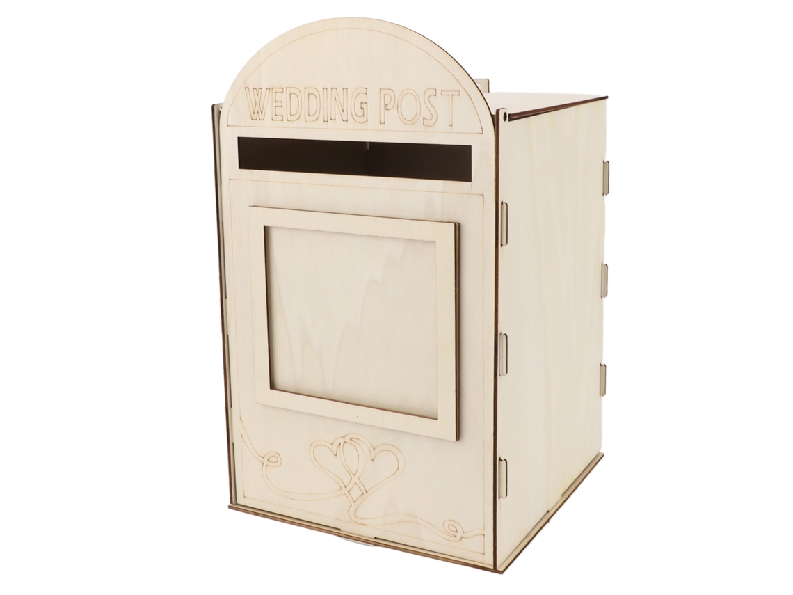 Buzón De Madera Para Bodas, Hecho Por Uno Mismo, Con Cerradura Y Llave Jm01617