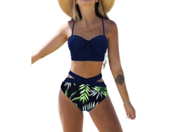 2026-8334-bikini De Mujer De Hombros Altos Con Girasol Btq De Poliéster De Alta Calidad Xl C