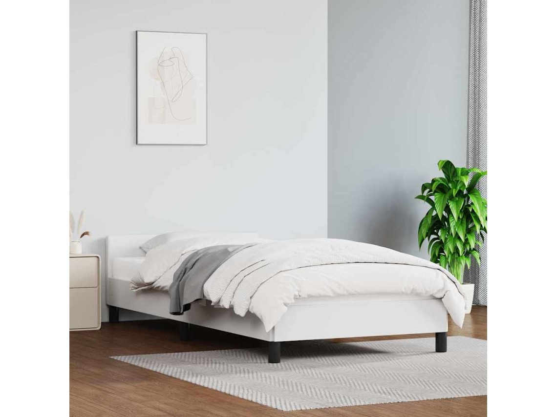 Estructura De Cama Con Cabecero Sin Colchón Blanco 100x200 Cm