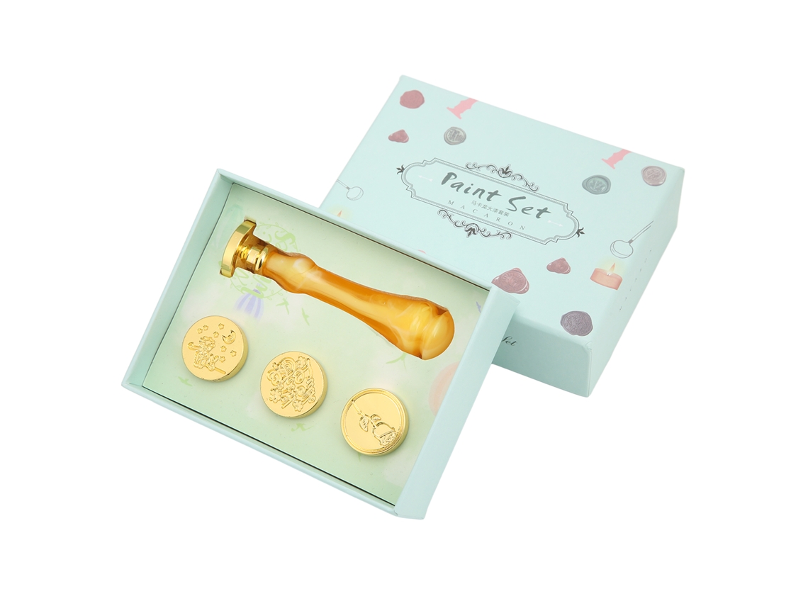 Set De Sellos De Cera Con Patrón Claro Antirrojo Embalaje Exquisito Para Diy Sobres Invitaciones Decoración Naranja