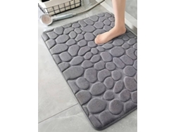 (gris Oscuro) Alfombra De Baño Con Patrón De Piedra (1 Pieza), De Rápida Absorción, Antideslizante, Lavable.