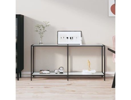 MAISON EXCLUSIVE - Mesa consola vidrio templado blanco 160x35x75,5 cm