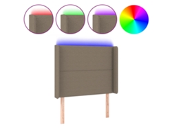 Maison Exclusive - Cabecero Con Led De Tela Gris Taupe 93x16x118/128 Cm