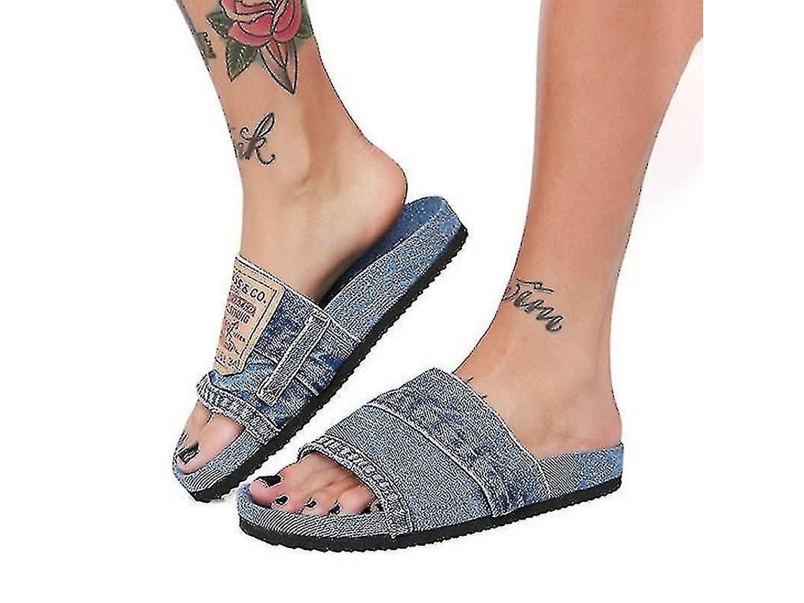 2026-zapatillas Deslizantes De Vaquero Estilo Mujer Hechas De Jeans Reciclados Para Uso Casual