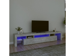Estantería/Mueble de TV con luces Led 215X36,5X40 Cm Gris Cemento