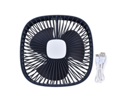 Ventilador USB portátil con 4 velocidades y 3 niveles de brillo - Azul